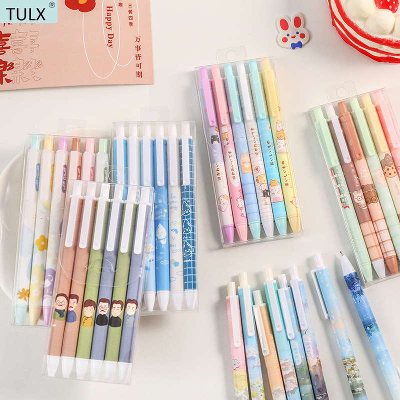 TULX 6PCS kawaii school supplies  pens cute  statio..